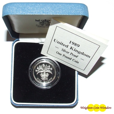 1989 Silver Proof £1 - Click Image to Close